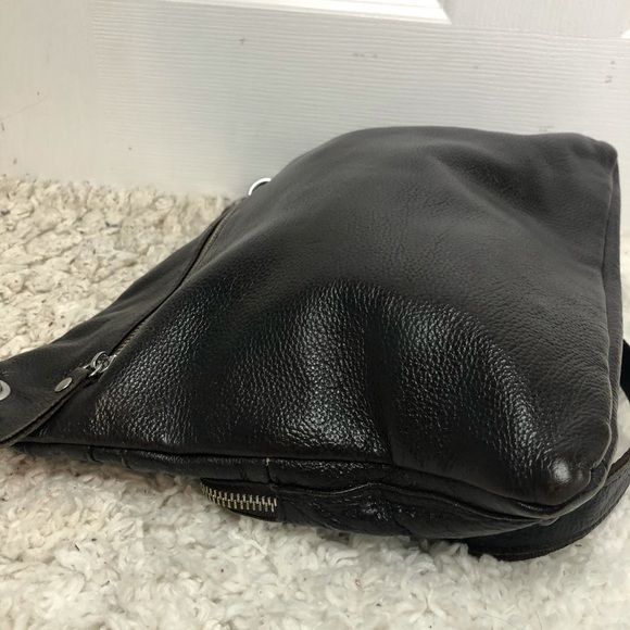 CLASSIC beautiful Brown Leather Crossbody Bag Purse - Picture 7 of 7